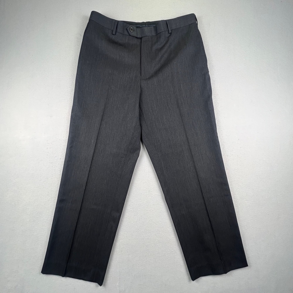 Brooks Brothers Madison Dress Pants Mens 40x30 Dark Grey Wool Formal Trousers